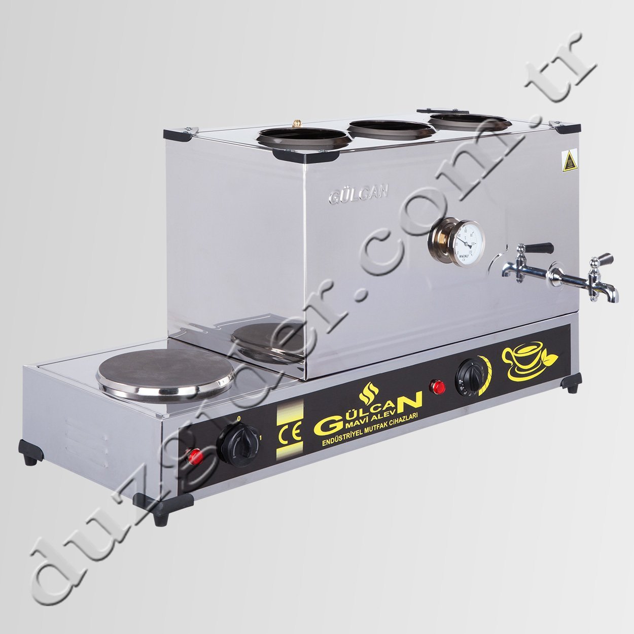 55 Litre Üç Demlikli Elektrikli Çelik Tabanlı Kahveci Takımı