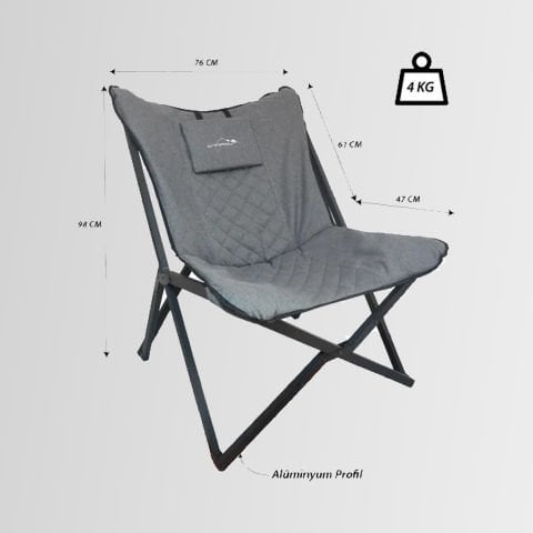 Nurgaz Campout Katlanır Abant Kamp Sandalyesi NG C158