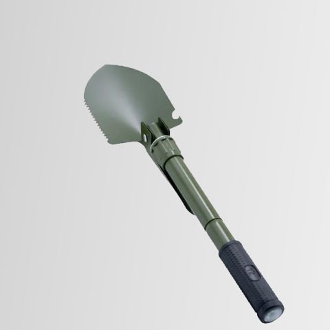 Orcamp OUT-4100 Katlanabilir Metal Kazma Kürek Seti - Pusula - Testere - Şişe Açacağı ( Açık hali 41,5 cm)