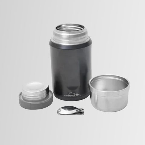 Nurgaz Campout  Çift Katmanlı Yemek Ve Buz Termosu 600 ml SİYAH