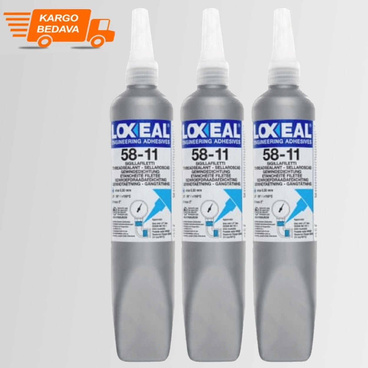 3'LÜ Set - Loxeal 58-11 Yüksek Basınç Sızdırmazlık Orta Mukavemet 250 ML