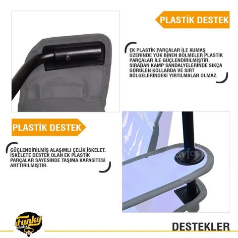 FUNKY CHAIRS Cool Ice Lüks Katlanabilir Kamp Sandalyesi FISTIK YEŞİLİ