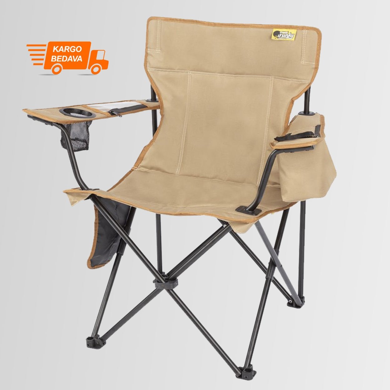 FUNKY CHAIRS Cool Ice Lüks Katlanabilir Kamp Sandalyesi TOPRAK