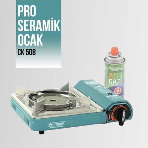 CK-508 Orcamp Seramik Tekli Portatif Kamp Ocak Gaz Stop Emniyetli Mavi