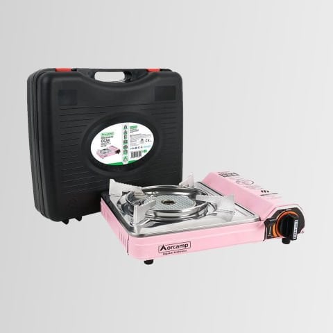 CK-508 Orcamp Seramik Tekli Portatif Kamp Ocak Gaz Stop Emniyetli Pembe