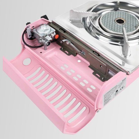 CK-508 Orcamp Seramik Tekli Portatif Kamp Ocak Gaz Stop Emniyetli Pembe