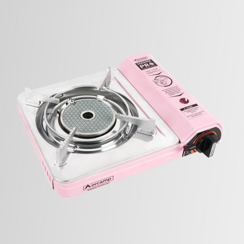 CK-508 Orcamp Seramik Tekli Portatif Kamp Ocak Gaz Stop Emniyetli Pembe