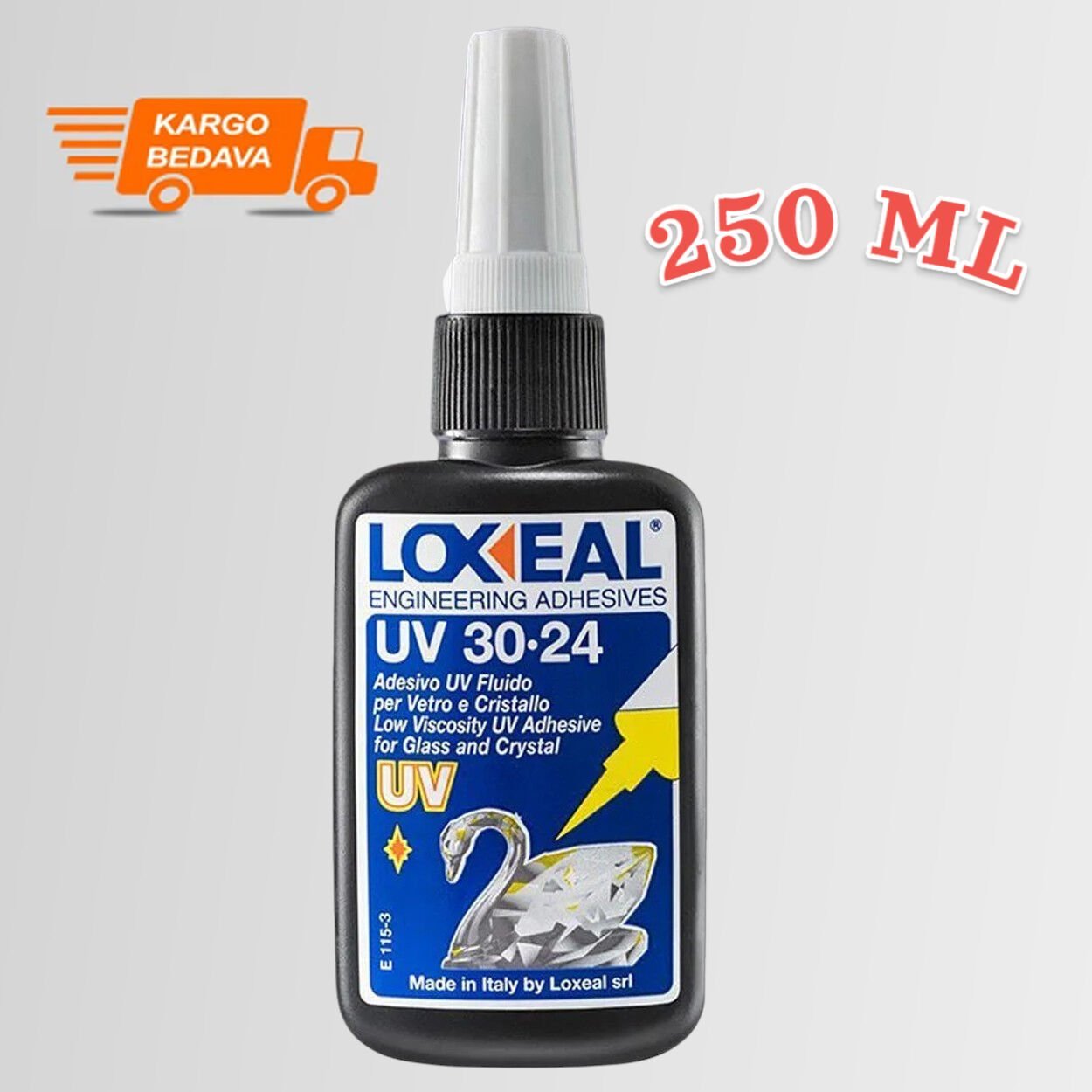 Loxeal UV 30-24 Yüksek Mukavemetli UV Cam Yapıştırıcısı 250 ML