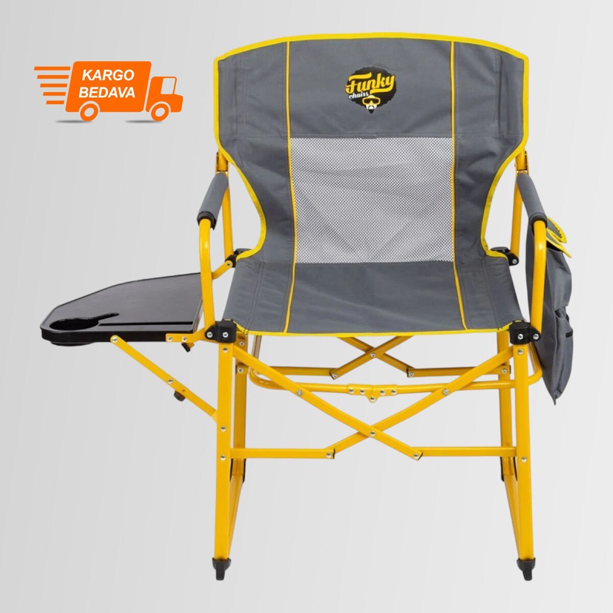 FUNKY CHAIRS Extra Katlanabilir XL Kamp Sandalyesi – Sarı