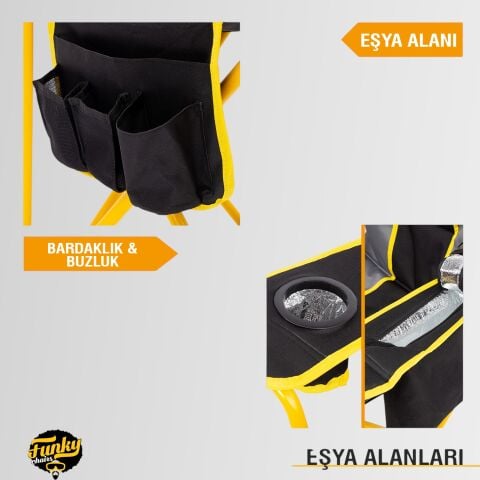 FUNKY CHAIRS Big Boy Katlanabilir XL Kamp Sandalyesi - Gri