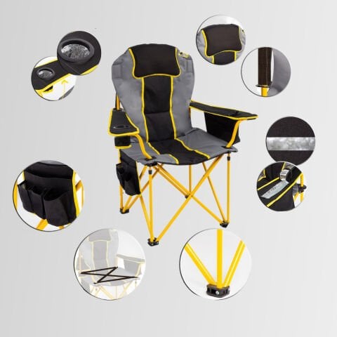FUNKY CHAIRS Big Boy Katlanabilir XL Kamp Sandalyesi - Gri