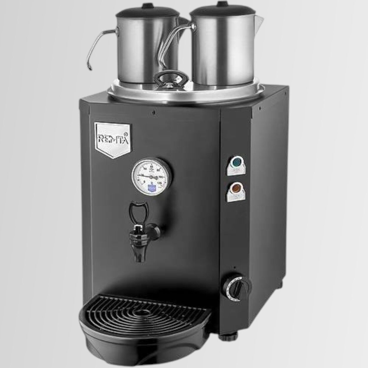 DE12P Remta Elektrikli 2 Demlikli Premium Jumbo Çay Makinesi 15 lt Kırmızı - Demlik Dahil SİYAH