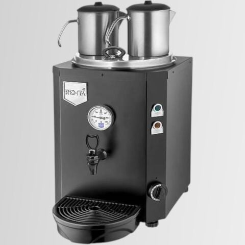 DE12P Remta Elektrikli 2 Demlikli Premium Jumbo Çay Makinesi 15 lt Kırmızı - Demlik Dahil SİYAH