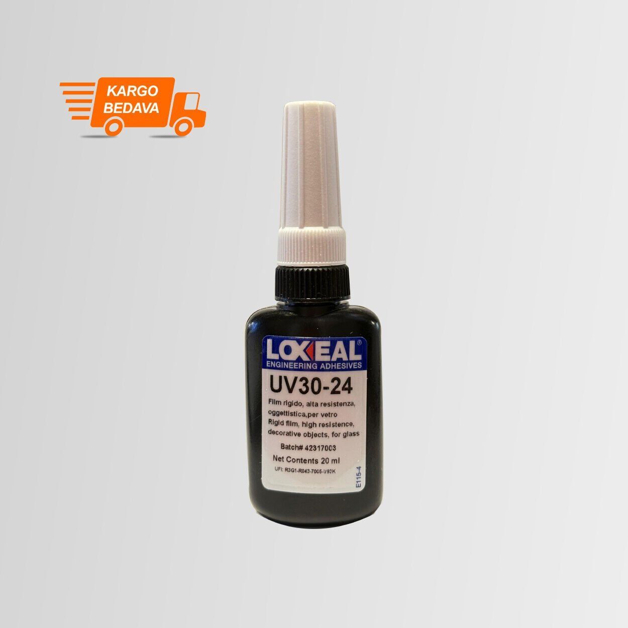 Loxeal UV 30-24 Yüksek Mukavemetli UV Cam Yapıştırıcısı 20 ML