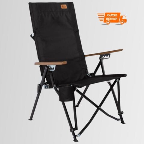 FUNKY CHAIRS Royal 4 Kademeli Katlanabilir Alüminyum Kamp Sandalyesi - Siyah