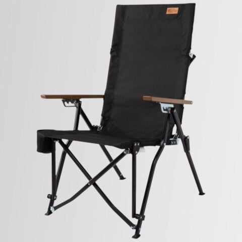 FUNKY CHAIRS Royal 4 Kademeli Katlanabilir Alüminyum Kamp Sandalyesi - Siyah