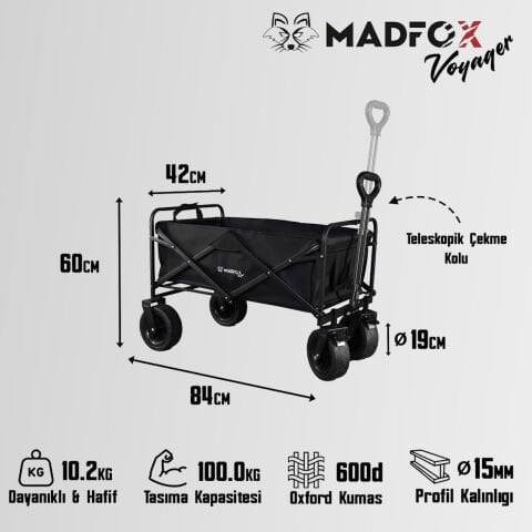 Madfox Voyager Katlanır Çok Amaçlı Yük Taşıma - Plaj ve Kamp Arabası [Vagon]
