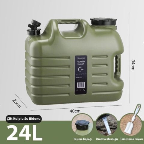 Madfox Galon Air PE Musluklu Su Bidonu 24 Litre GREEN