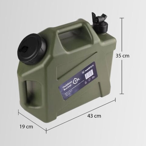 Madfox Galon Air PE Musluklu Su Bidonu 19 Litre Yeşil