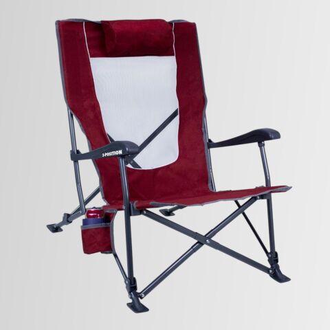 Gci Outdoor Low-Ride Recliner™ 3 Kademeli Katlanır Kamp Sandalyesi BORDO