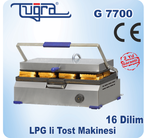 16 Dilim Sönme Emniyetli Döküm Sanayi Tipi Eko Tost Makinası Tuğra