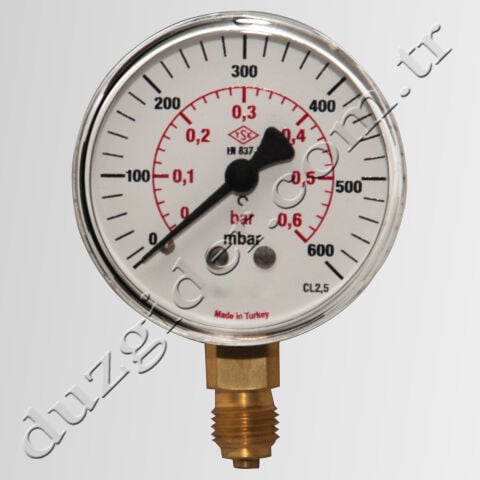 0-600 mbar Ø 63 Manometre Diyaframlı Tip