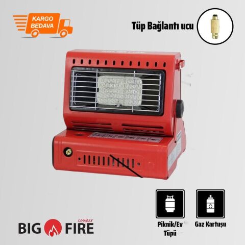 Big Fire Maxi Portatif Kamp Sobası KIRMIZI