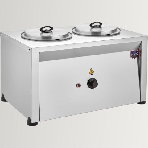 Remta CB12 Elektrikli Çiftli Çorba Kazanı Pot Benmari Isıtıcı 9+9 lt