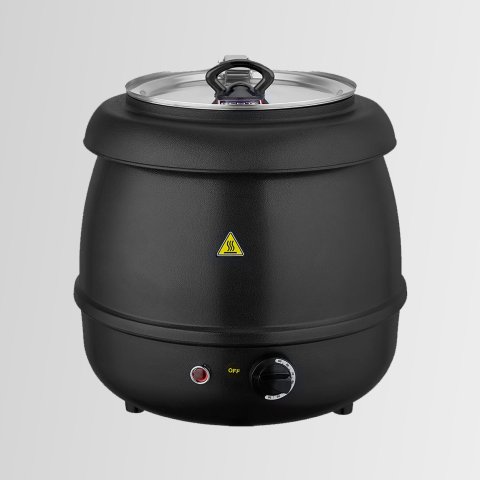 Remta CB10 Elektrikli Çorba Kazanı Pot Benmari Isıtıcı 9 lt Elegance Siyah