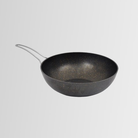 Nurgaz Campout NG-176 Granit Döküm Wok Kamp Tavası 28 Cm