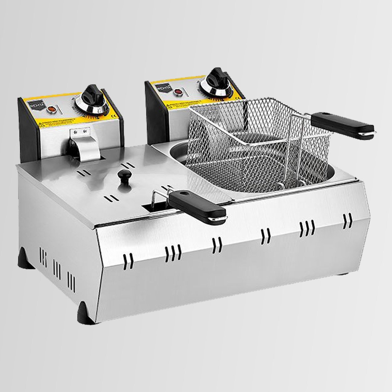 Remta R93 5+5 lt Kapaklı Elektrikli İki Hazneli Fritöz 5500 W