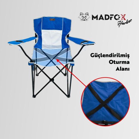 Madfox Harbor Katlanır Kamp Sandalyesi MAVİ