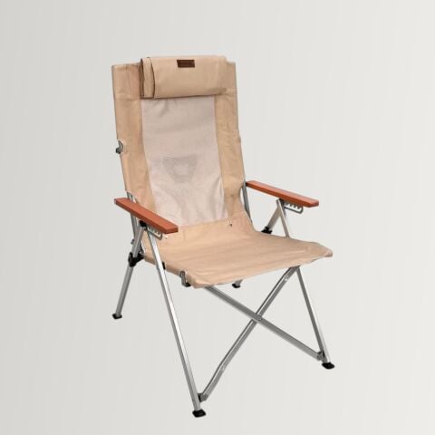 Madfox Haven 6 Kademeli Katlanır Kamp Sandalyesi Bej