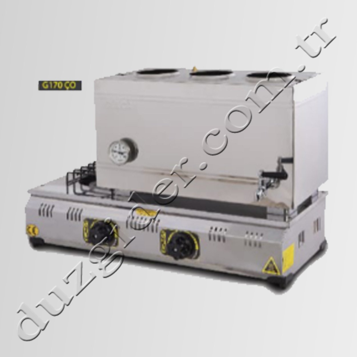 55'Lik Üç Demlikli Emniyet Sistemli Paslanmaz Tüplü Çay Ocağı Takımı