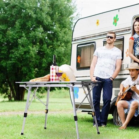 FUNKY CHAIRS Elite Alüminyum Teleskopik Ayaklı Kamp Piknik Masası Gri