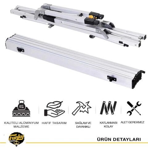 FUNKY CHAIRS Elite Alüminyum Teleskopik Ayaklı Kamp Piknik Masası Gri