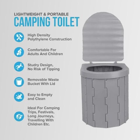 Madfox Bi-Pot Katlanır Portatif Kamp Tuvaleti [WC] GRİ