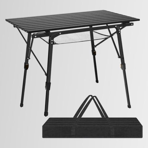 FUNKY CHAIRS Elite Alüminyum Teleskopik Ayaklı Kamp Piknik Masası – Siyah
