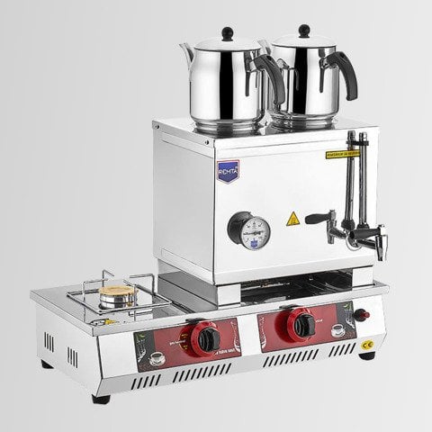 Remta N12 40 Model İki Demlikli Gazlı (CE) Çay Ocağı - Kahveci Takımı 28 lt