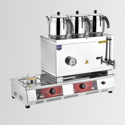 Remta N13 55 Model Üç Demlikli Gazlı (CE) Çay Ocağı - Kahveci Takımı 33 lt
