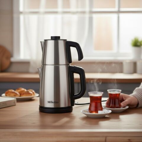 Miletto Inox 2000W Gizli Rezistanslı Otomatik Çay Makinesi 2,9 lt - MT20G