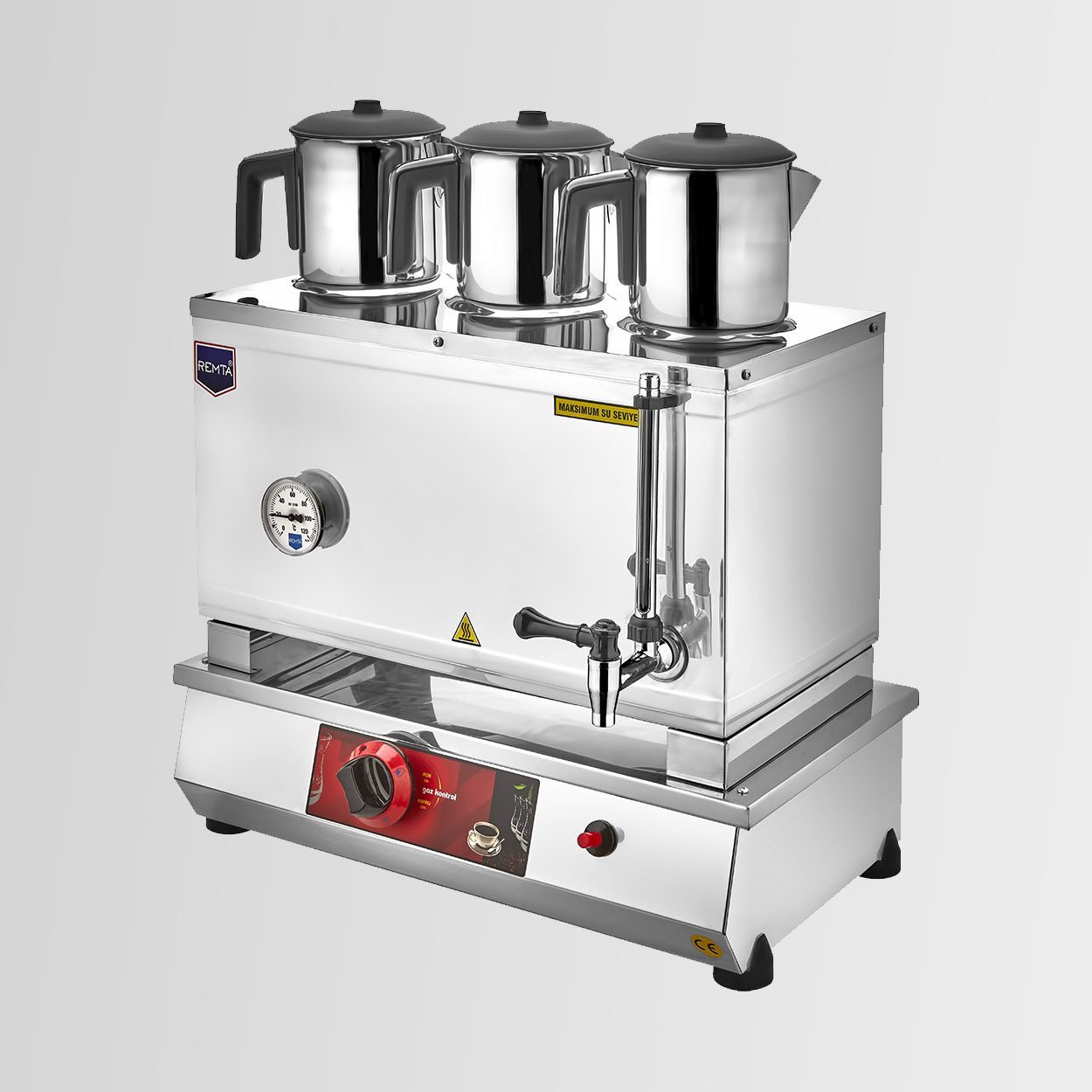 Remta N13(P) 55 Model Üç Demlikli Gazlı (CE) Pleytsiz Çay Ocağı - Kahveci Takımı 33 lt DOĞALGAZLI