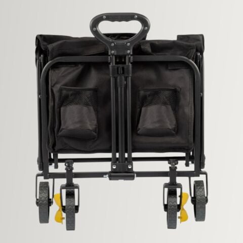 FUNKY CHAIRS 65 Litre Fren Sistemli, Rulmanlı, L Boy Katlanır Vagon Plaj Taşıma ve Kamp Arabası - Siyah
