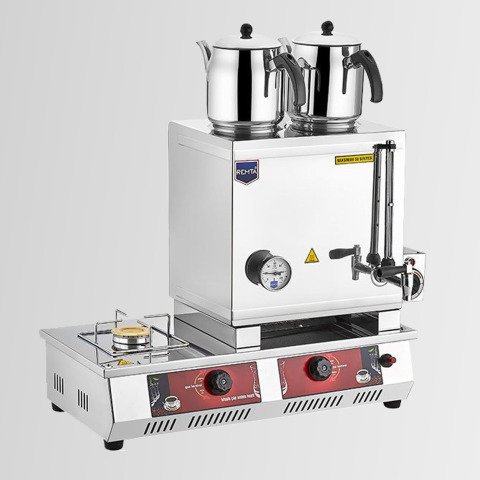 Remta N11(E) 30 Model İki Demlikli Gazlı (CE) + Elektrikli Çay Ocağı - Kahveci Takımı 23 lt DOĞALGAZLI