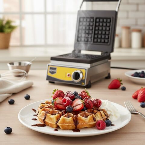 Remta Döküm Kare Model Waffle Makinası Elektrikli - W10