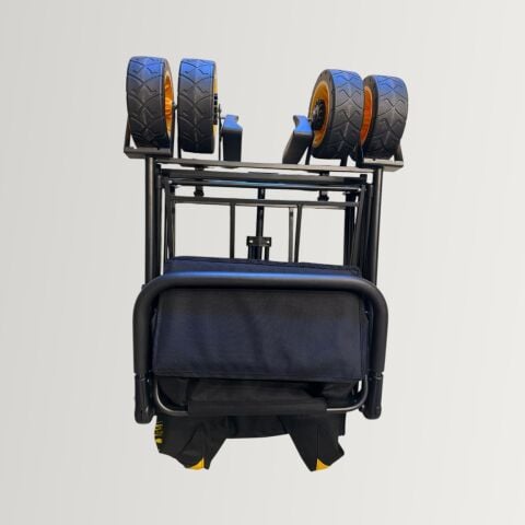 FUNKY CHAIRS Gölgelikli 110 Litre Fren Sistemli, Rulmanlı, Kalın Teker, XL Boy Katlanır Vagon Plaj Taşıma ve Kamp Arabası - Siyah
