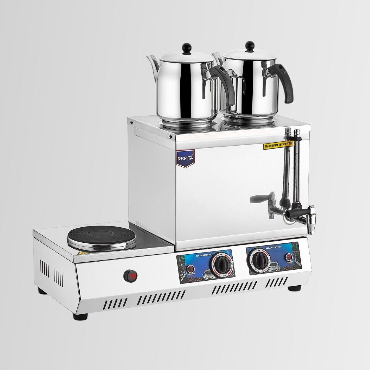 Remta K34 40 Model İki Demlikli Pleytli Elektrikli Çay Ocağı - Kahveci Takımı 28 lt 3000 W