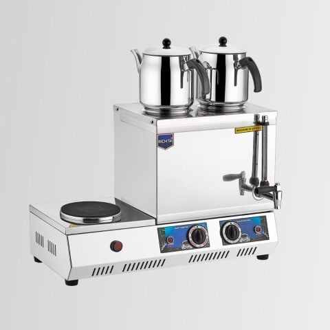 Remta K34 40 Model İki Demlikli Pleytli Elektrikli Çay Ocağı - Kahveci Takımı 28 lt 3000 W