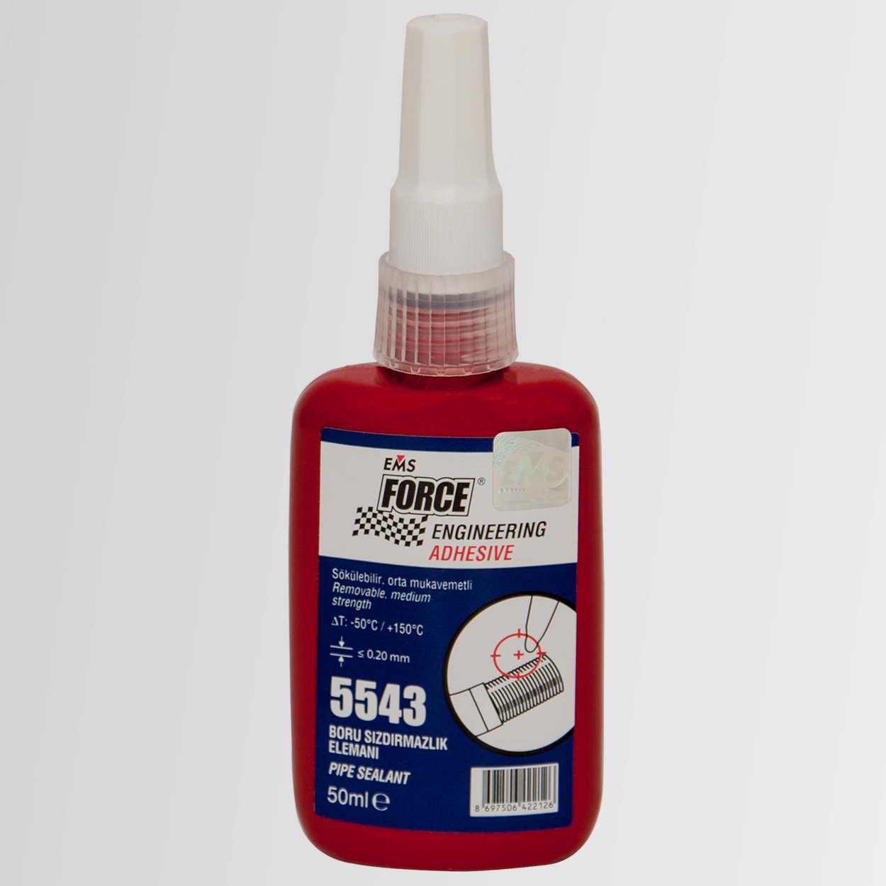 EMS FORCE 5543 Boru Dişli Macun Sızdırmazlık Elemanı Teflon Sıvı Conta Keten 50 ML