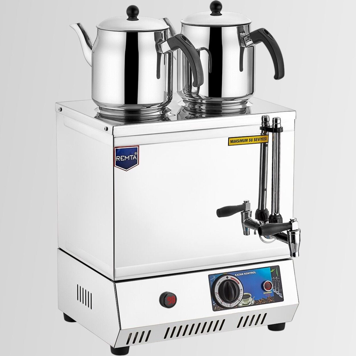 Remta EP02 30 Model İki Demlikli Elektrikli Pleytsiz Çay Ocağı - Kahveci Takımı 23 lt 2000 W